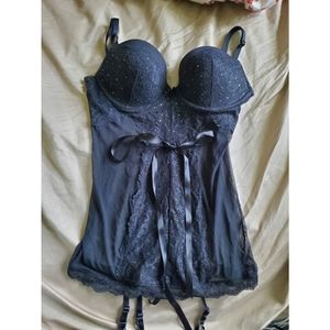 Victoria Secret Black Rhinestone Lingerie